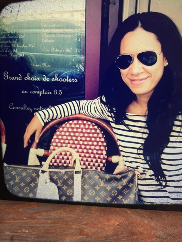 Paris Cafe Saint Germain with Louis Vuitton bag