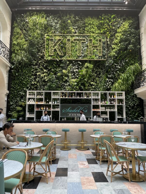 Modern and stylish interior of Kith Paris store featuring delicious treats, 2021. Photo by Leah Gillis showcasing contemporary design and upscale ambiance.