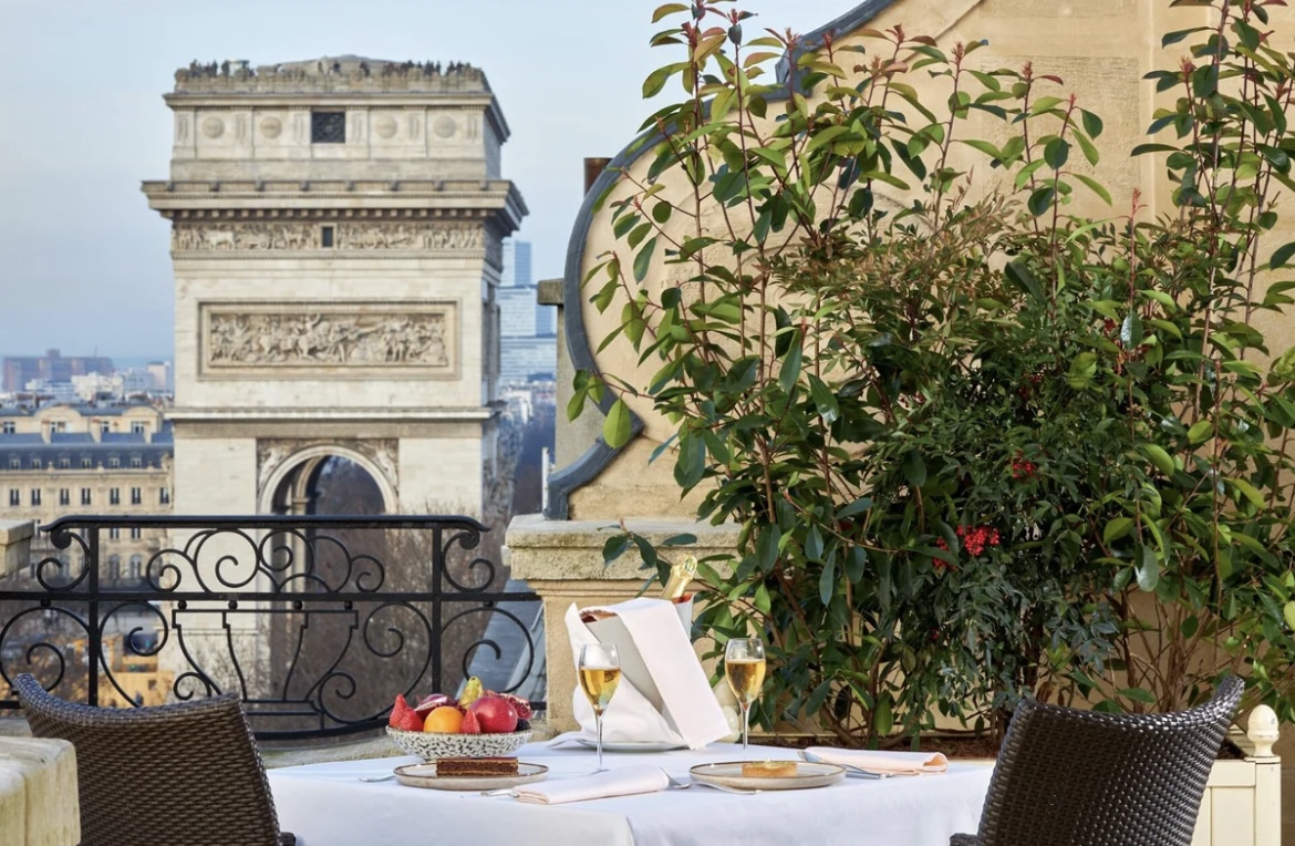 Panoramic view from Hotel Raphael in Paris, showcasing stunning cityscapes and iconic landmarks.