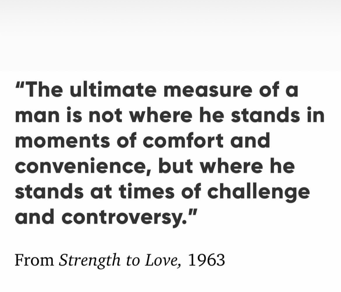 Dr. Martin Luther King, Jr.'s stirring words.