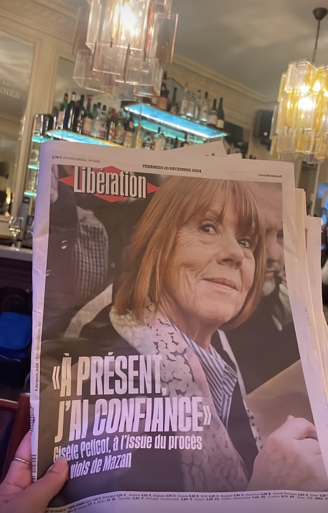 Gisèle at my Montmartre Paris café via French newspaper Libération.