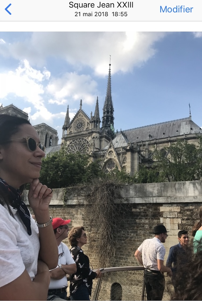 Notre-Dame and moi, May, 2018. Boat cruising not even looking at her cuz she was just always there.