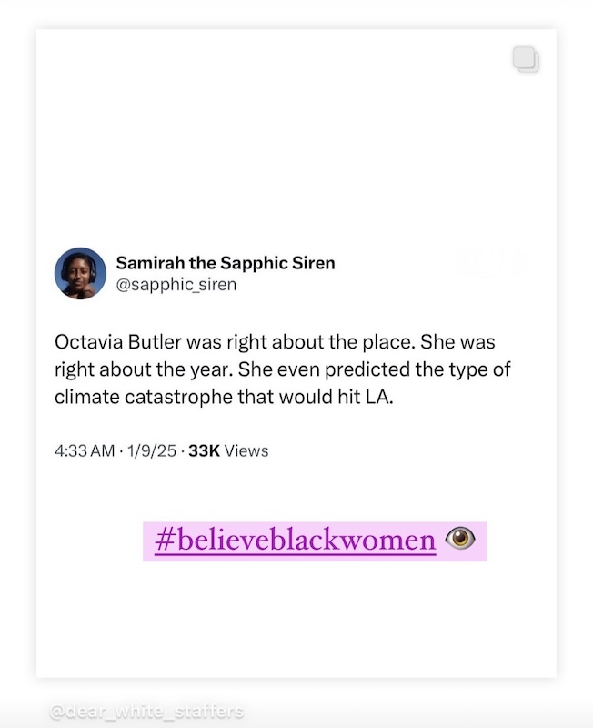 Social media threads on Octavia Butler’s uncanny predictions for the future.