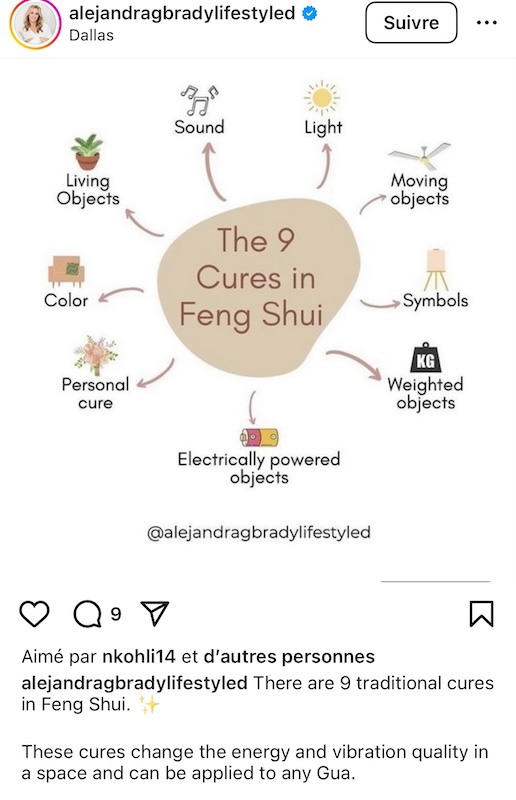 Feng Shui information is found on IG and more. Just make sure you are learning from an experienced master and not an imposter.