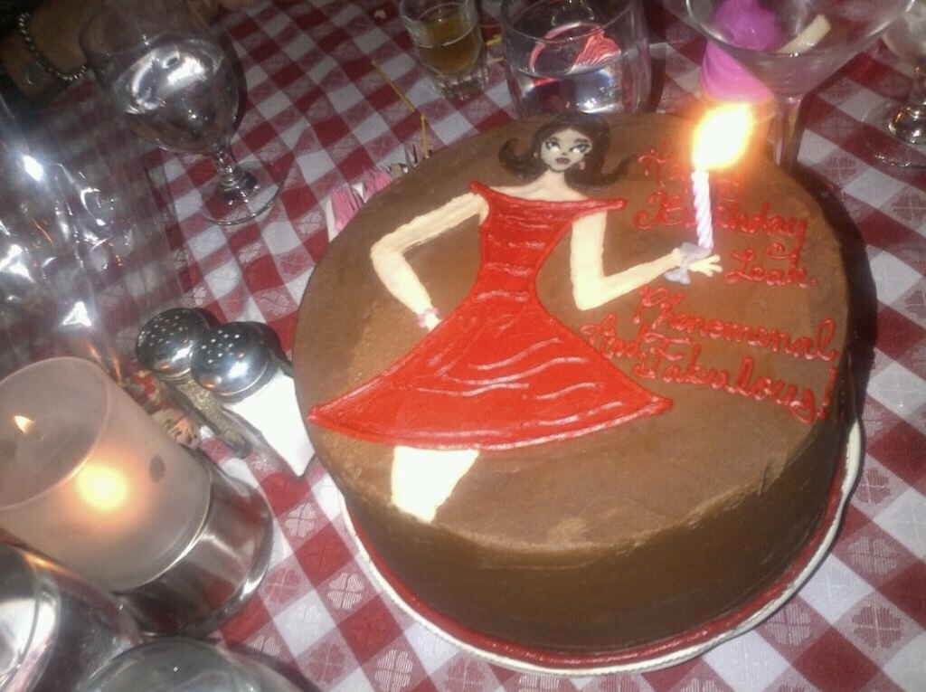 SusieCakes custom birthday cake ordered for Leah Gillis dinner at Dan Tana’s West Hollywood