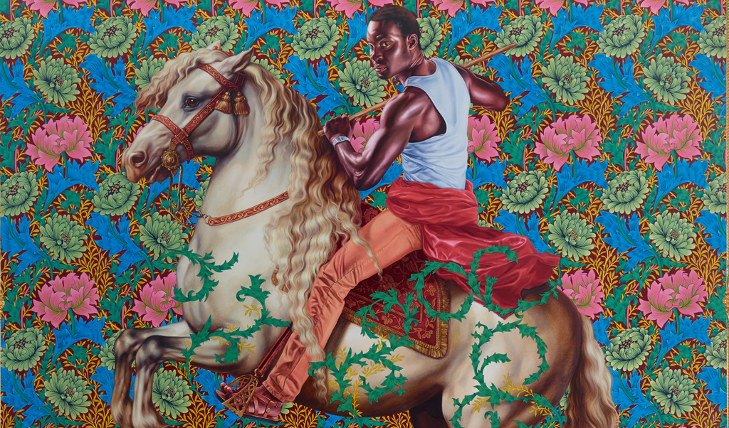Kehinde Wiley, Equestrian Portrait of Prince Tommaso of Savoy-Carignan, a work of art that dissolves the boundary between dream and reality, where imagination becomes form and creativity becomes truth. A transcendent portrait of beauty, love, and the artistic impulse to turn fantasy into something lived and seen.