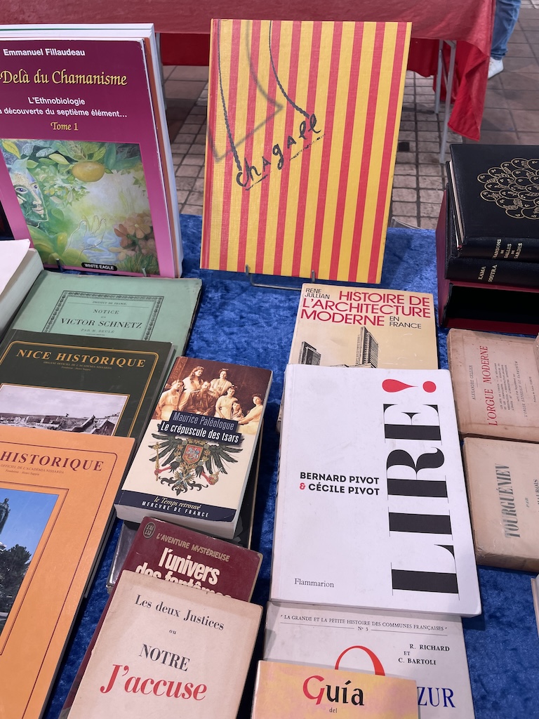 Cannes flea market - aka Puces - magic. Even the book covers are gorgeous! (Why did I leave this gorgeous behind!) Photo by Moi.